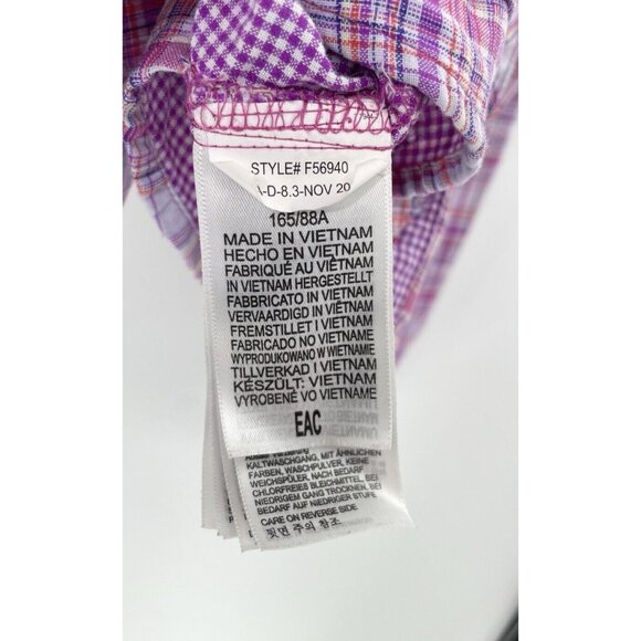 Marmot Women's‎ Purple Plaid Button Up Collared Roll Tab Sleeve Shirt Sz M - Picture 6 of 10